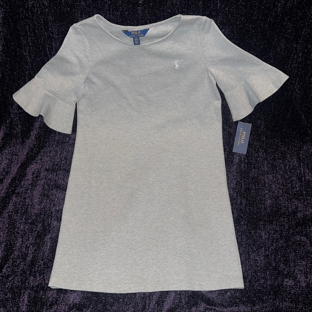 NWT Ralph Lauren Ruffe Sleeve Dress sz 12-14 kids